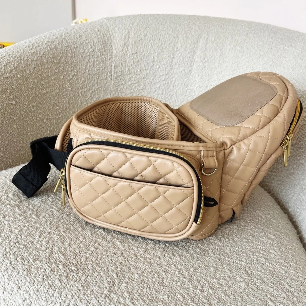 Tushbaby Ergonomic Hip Carrier Quilted Vegan Leather Like New - Picture 2 of 3